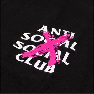 Anti Social Social Club Black Tee with Pink Accent
